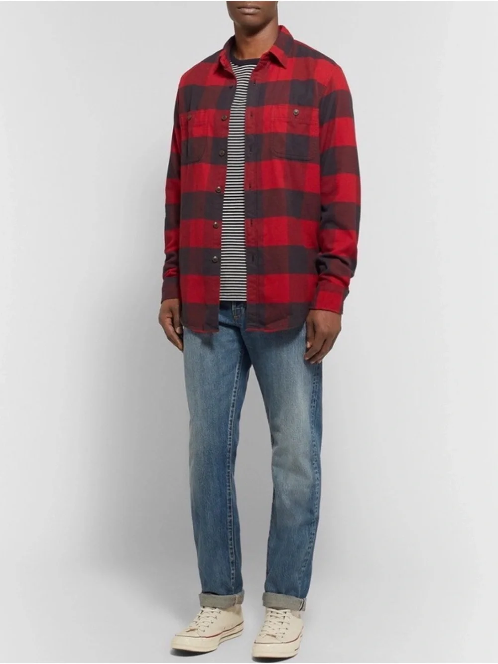 J. Crew Red and Black Buffalo Plaid Button-Down Shirt